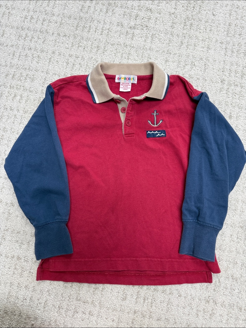 Vintage Gymboree Kid's Polo Rugby Longsleeve Henley Colorblock, size L